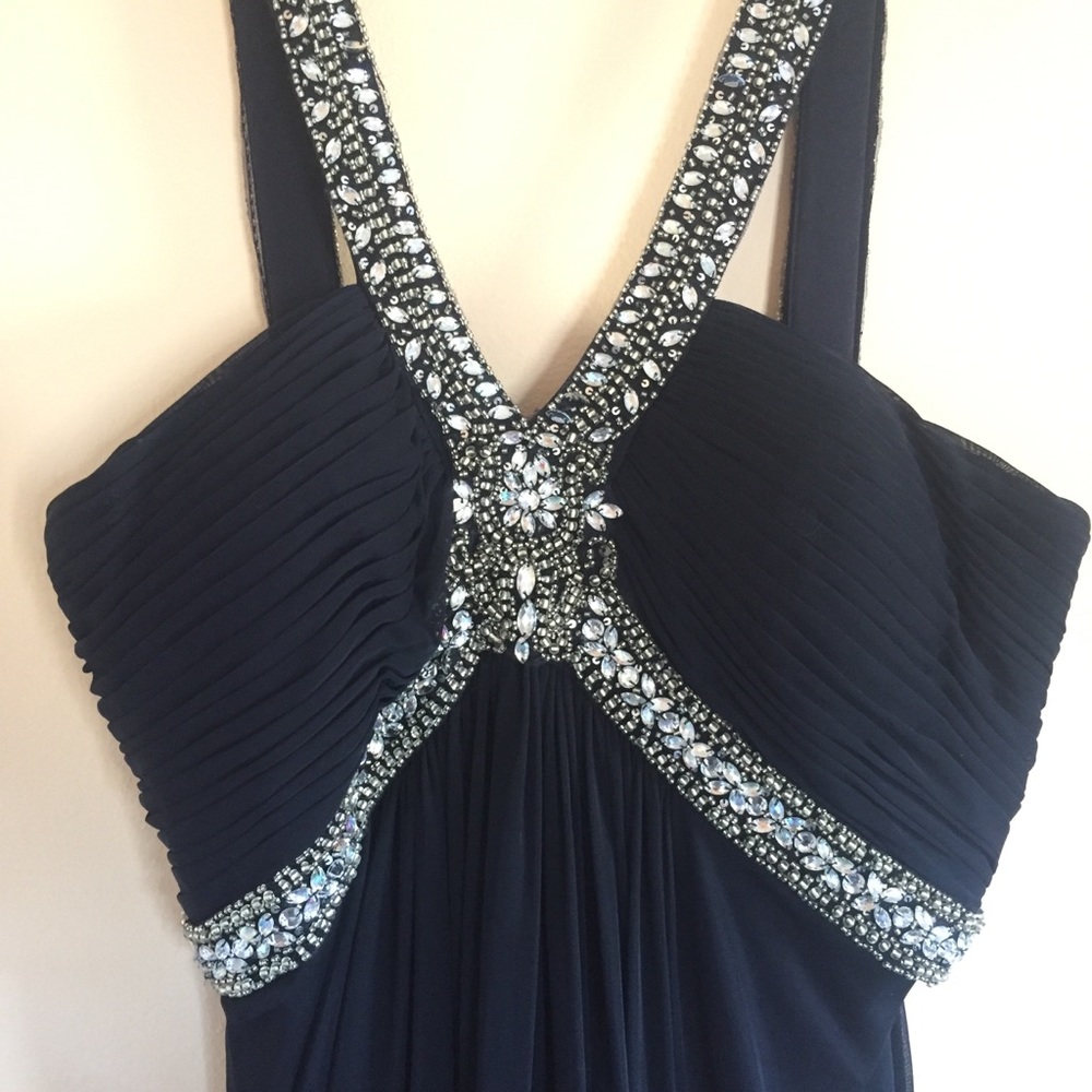 Gorgeous Navy Blue Long Prom Dress